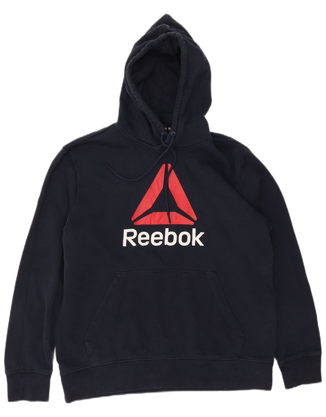 Maglione con cappuccio grafico da uomo Reebok medio in cotone blu navy