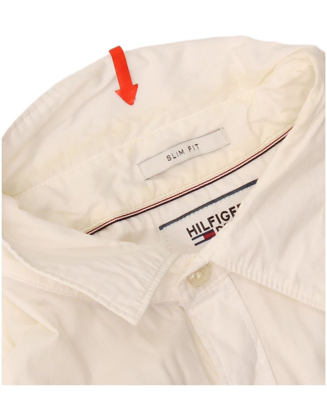 Camicia slim fit a maniche corte da uomo Tommy Hilfiger in cotone bianco medio