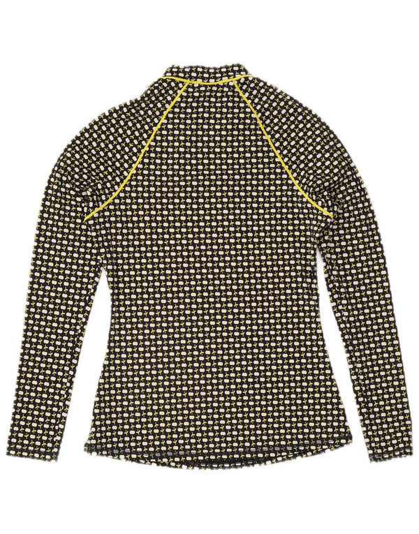 Boden Top da donna a maniche lunghe UK 10 Small Nero floreale in poliammide