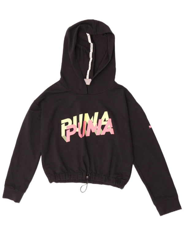 Felpa con cappuccio oversize con grafica corta da donna Puma UK 6 XS poliestere nero