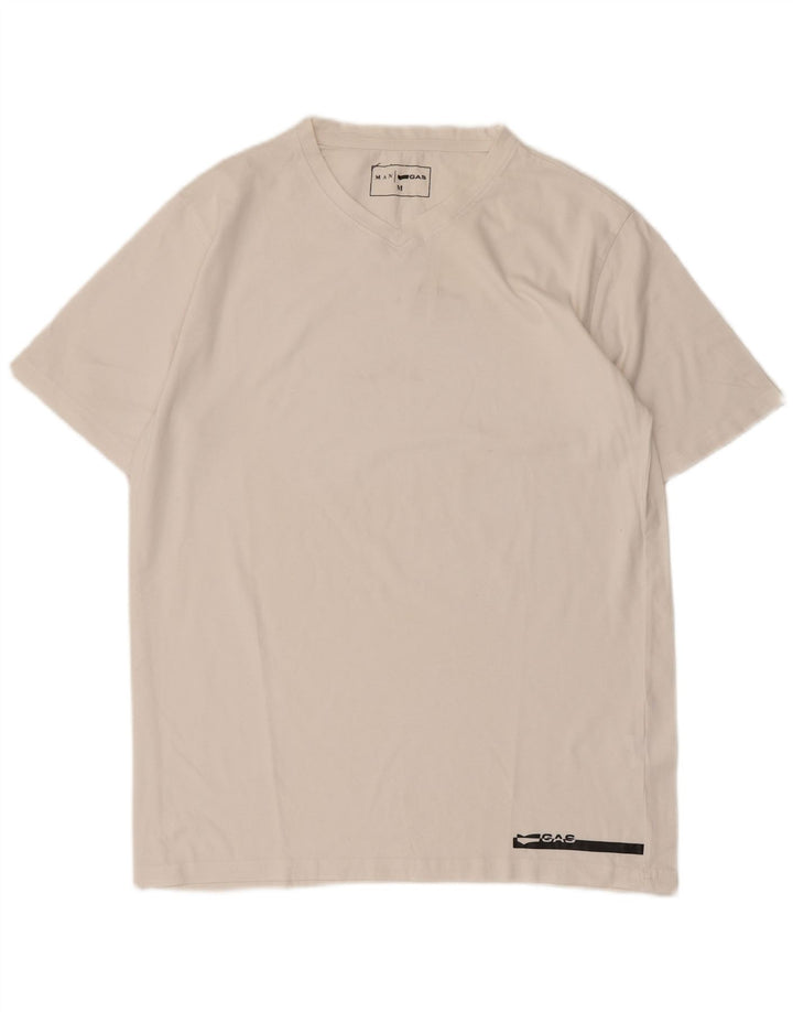 T-shirt da uomo GAS Top in cotone bianco medio