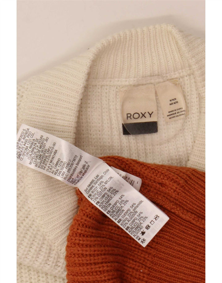 Maglione maglione con scollo a barca da donna Roxy UK 14 Medium multicolore Colourblock