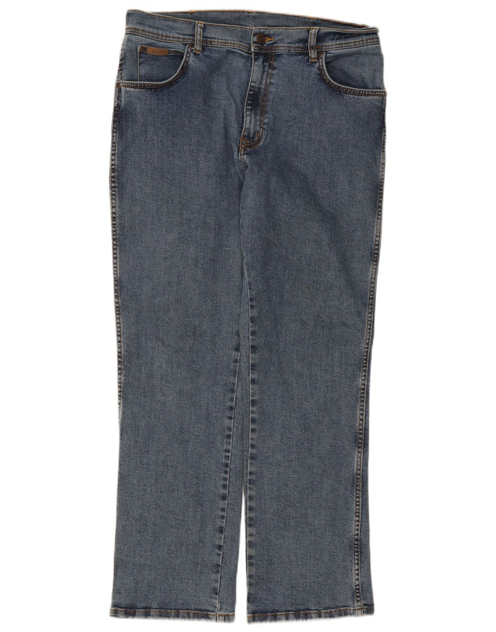 Jeans dritti elasticizzati Texas Wrangler da uomo W34 L30 cotone blu