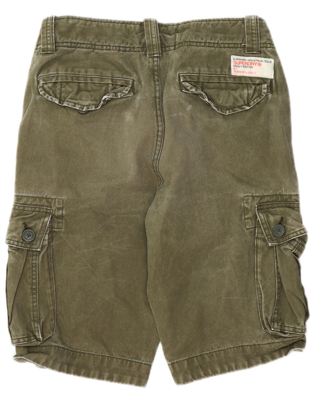 Pantaloncini cargo da uomo SUPERDRY piccoli W29 cotone kaki