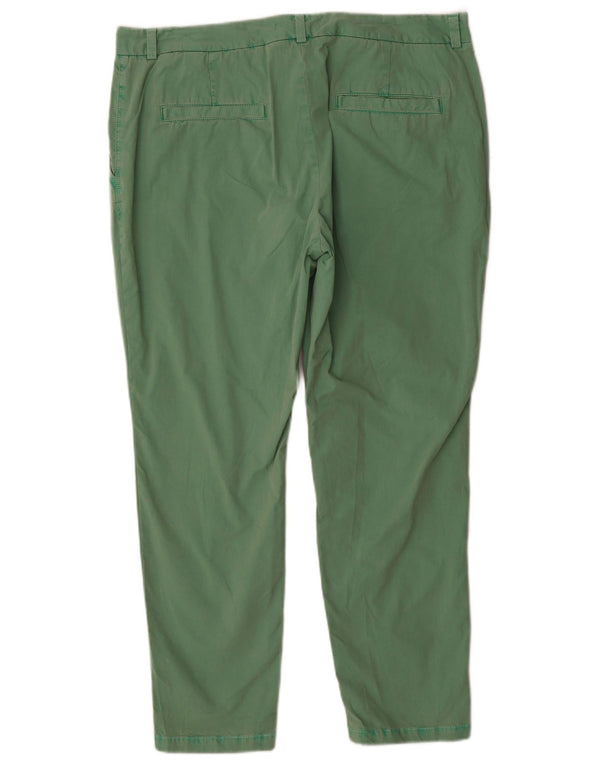 Marks & Spencer Womens Slim Chino Trousers UK 16 Large W36 L27 Green Cotton