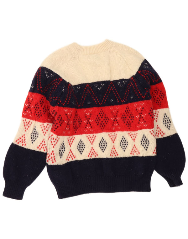 Maglia Maglia Girocollo Bambina Benetton 11-12 Anni Multicolore Geometrico