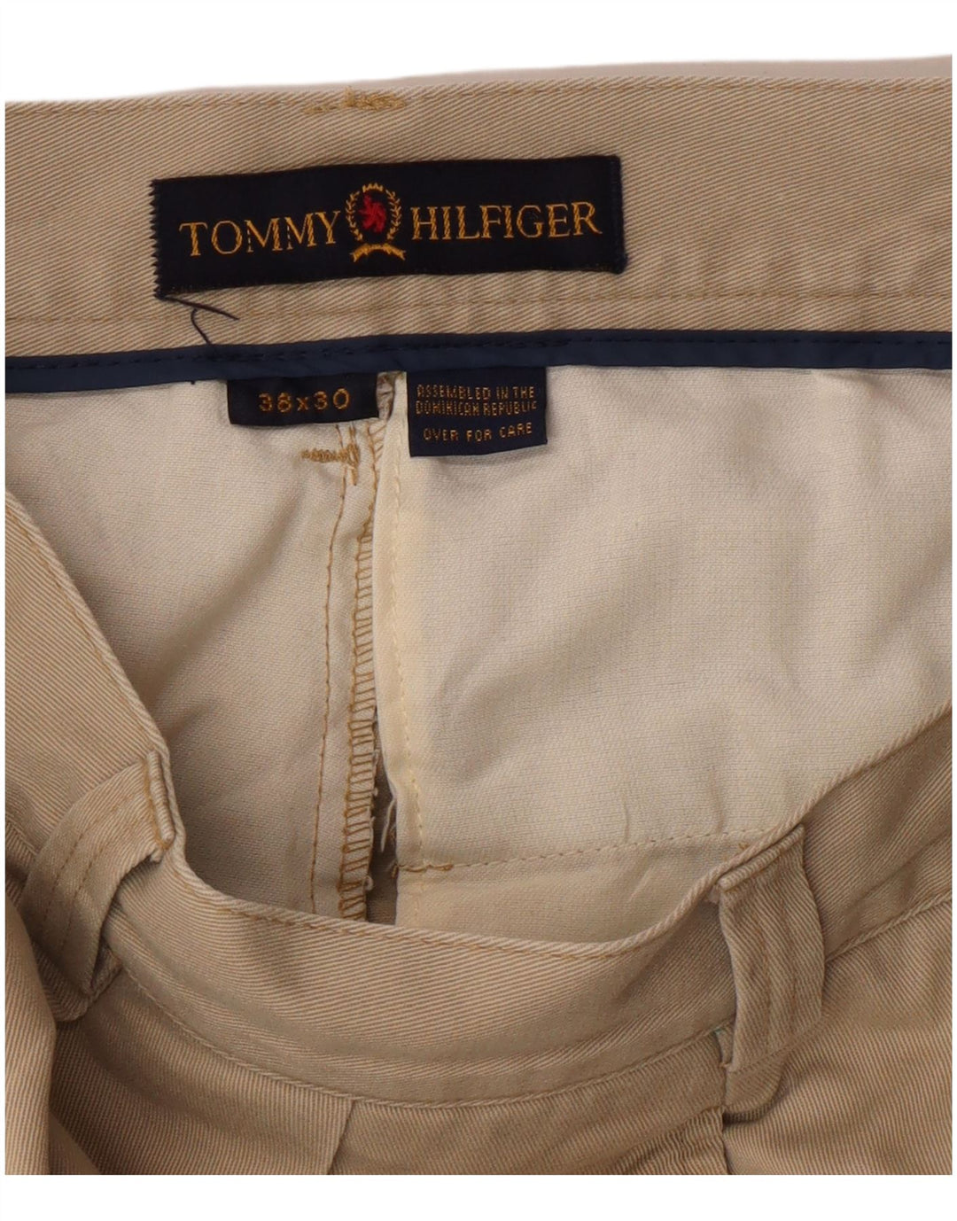 Pantaloni chino dritti da uomo Tommy Hilfiger W38 L30 Beige