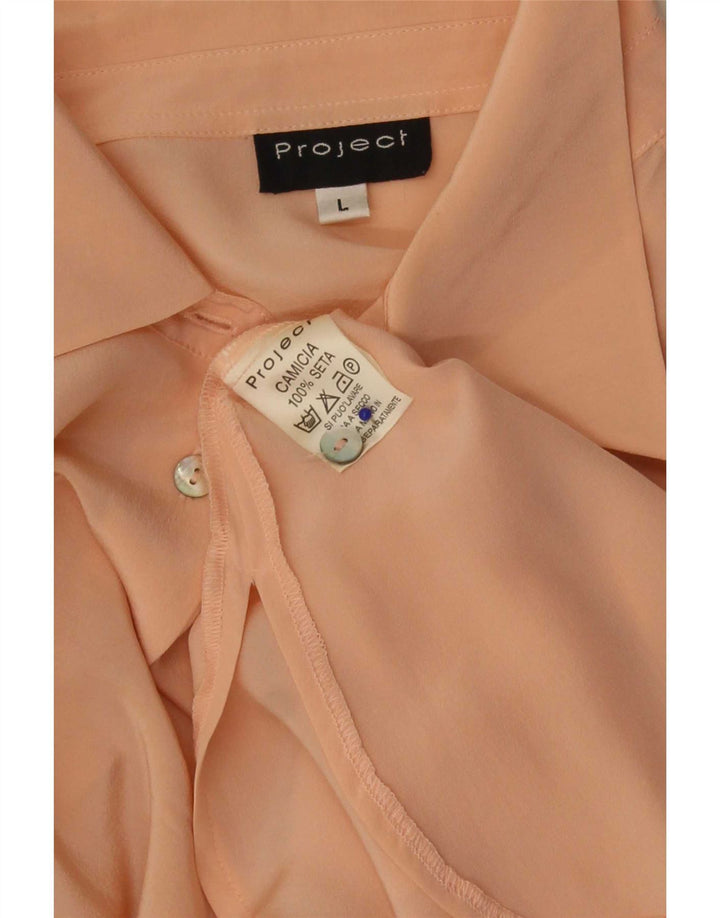 Camicetta camicia da donna Project UK 16 grande seta rosa