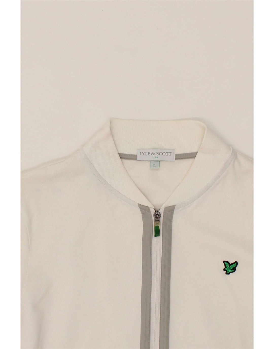 LYLE & SCOTT Womens Tracksuit Top Jacket UK 16 Large White Cotton Vintage Lyle & Scott and Second-Hand Lyle & Scott from Messina Hembry 