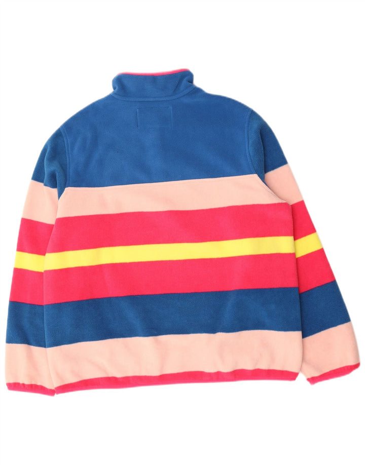 Maglione in pile oversize da donna Lands End UK 16 Large a righe multicolori