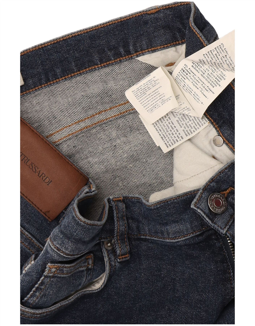 Jeans Slim Donna Trussardi IT 44 Medio W30 L32 Blu Navy Cotone
