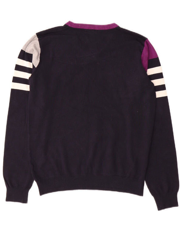 Maglione maglione con scollo a V da donna GAUDI UK 14 Blocco colore blu navy medio