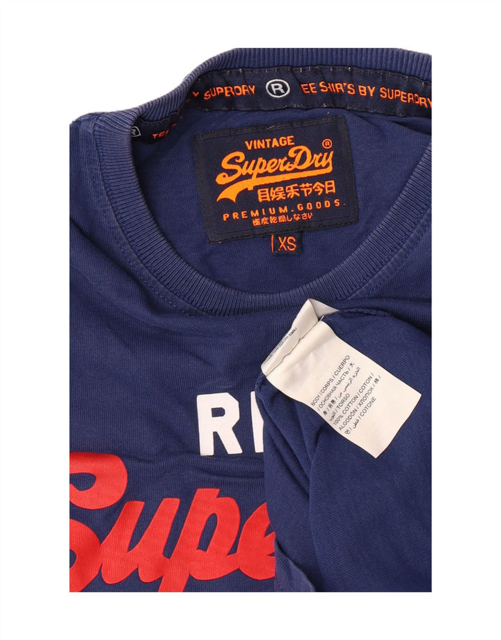 T-shirt grafica da uomo Superdry Top XS in cotone blu navy