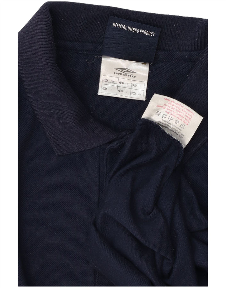 Polo Umbro da uomo grande in poliestere blu navy