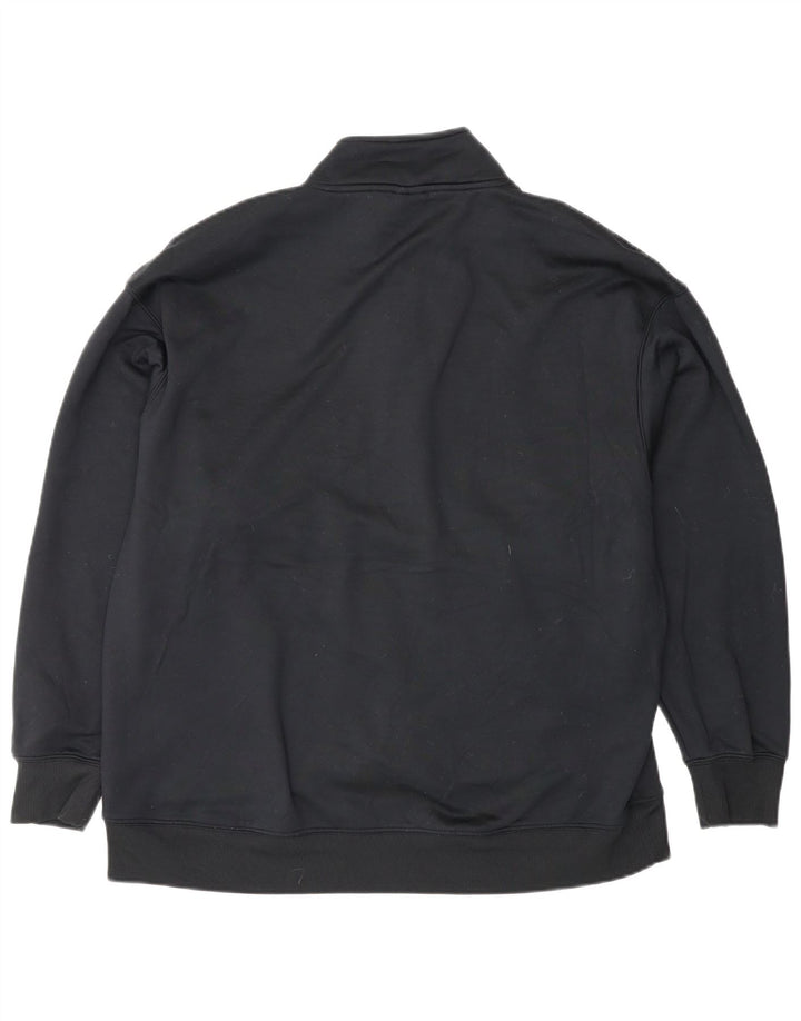 Felpa da uomo Nike Dri Fit con collo con zip grafica, maglione grande, poliestere nero