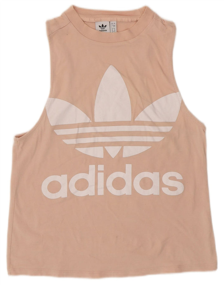 Canottiera grafica da donna Adidas UK 8 Small Beige