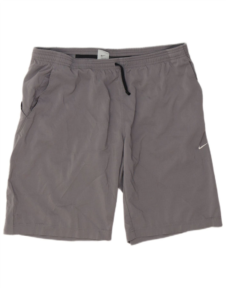 Pantaloncini sportivi NIKE Dri Fit da uomo, grandi, in poliestere grigio