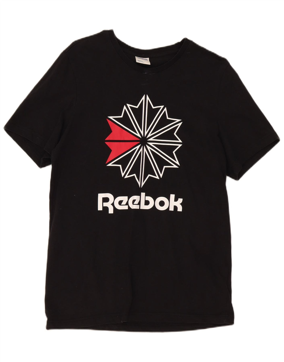 T-shirt grafica da uomo Reebok Top grande in cotone nero