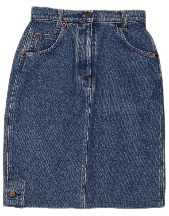 Gonna in denim da donna Valentino W26 piccola in cotone blu