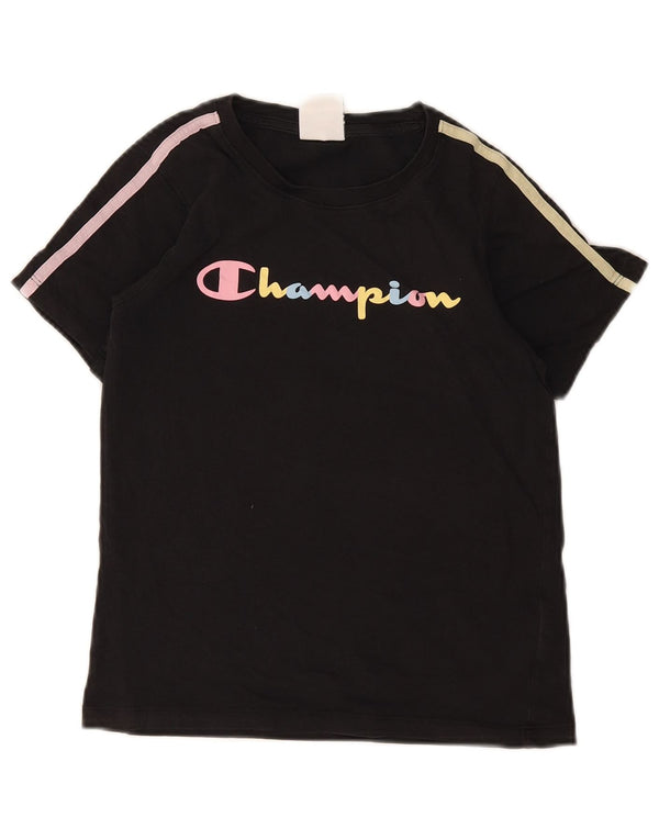 Maglietta grafica per ragazze Champion, top 11-12 anni, grande, nera