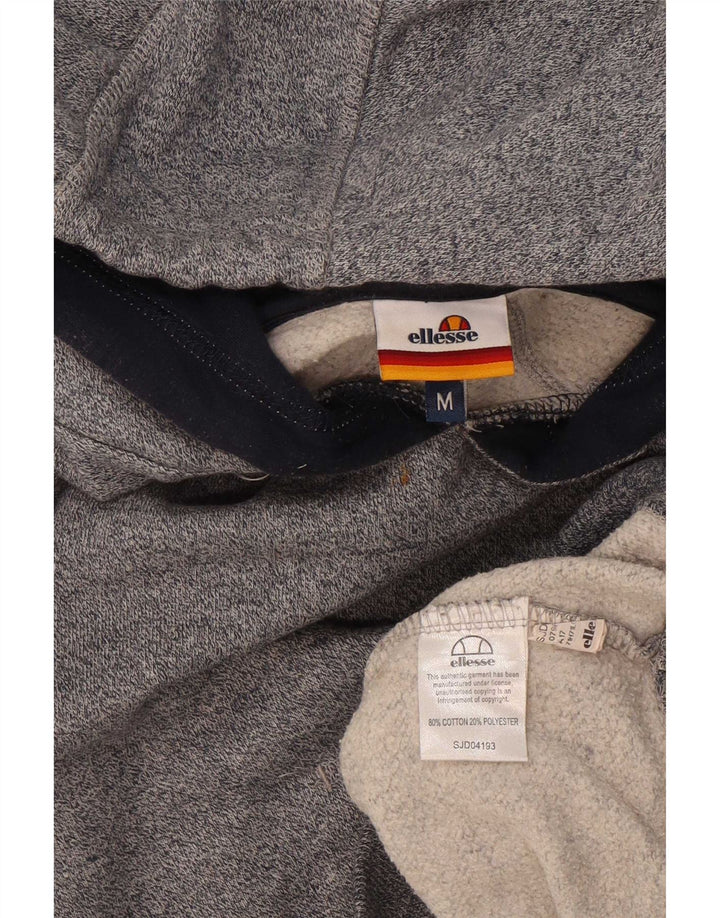 Maglione con cappuccio grafico da uomo Ellesse in cotone chiazzato grigio medio