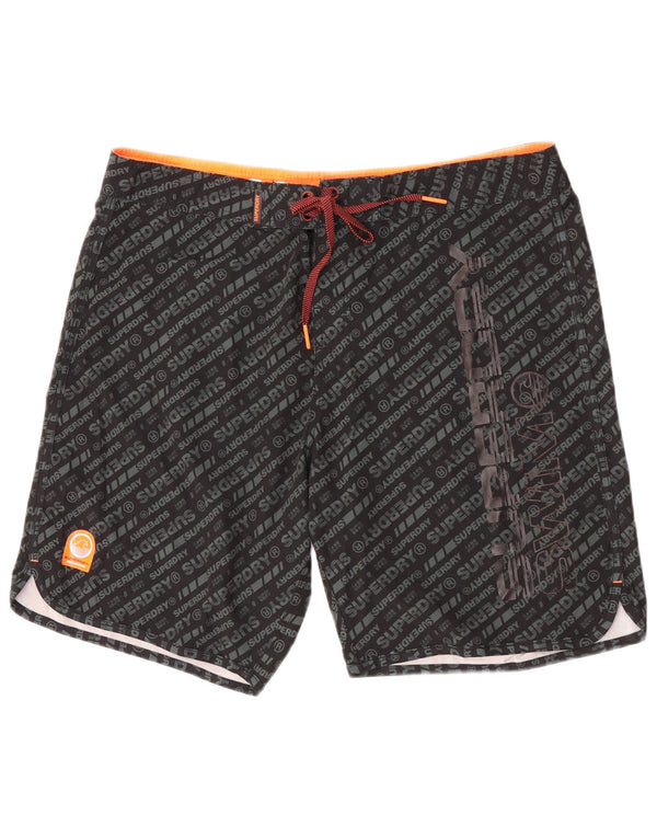 Pantaloncini da bagno regolari da uomo con grafica Superdry XL poliestere nero