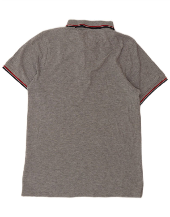 Polo da uomo Tommy Hilfiger grande in cotone grigio