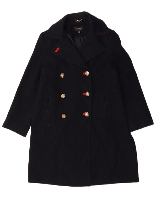 Cappotto doppiopetto oversize da donna Topshop UK 6 XS poliestere blu navy