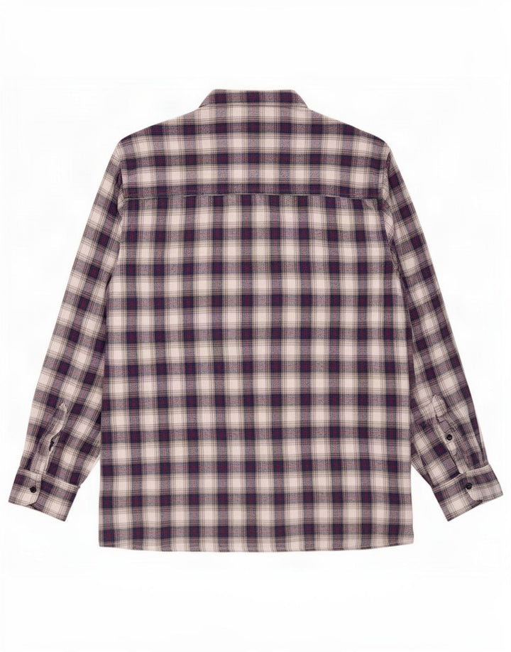 Camicia da uomo in flanella Rosengarten in cotone a quadri blu medio