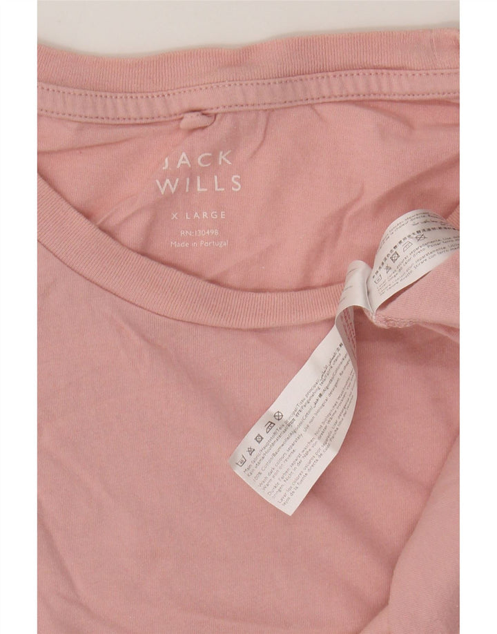 JACK WILLS T-shirt da uomo Top XL in cotone rosa