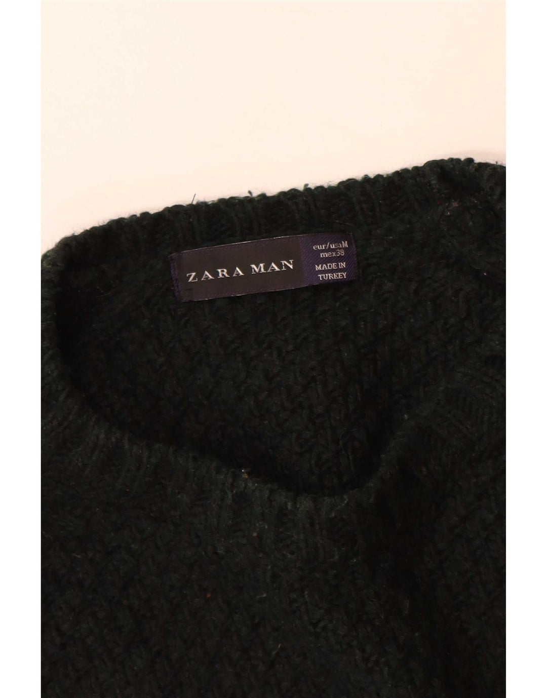 Maglione girocollo da uomo Zara in acrilico nero medio