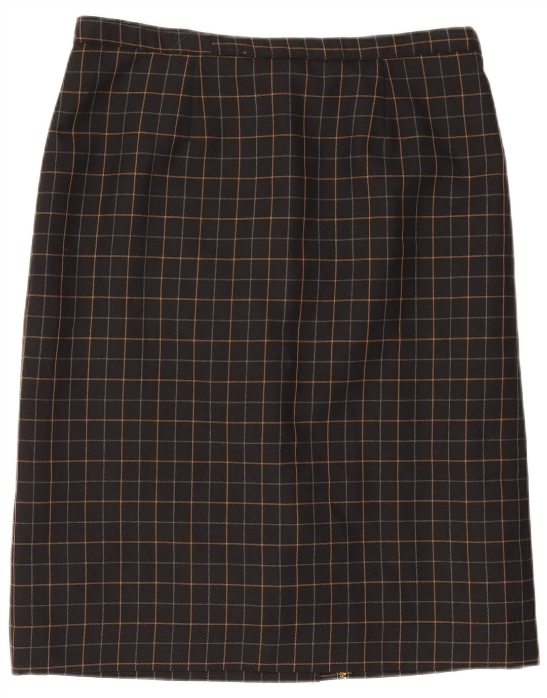 Gonna dritta da donna VINTAGE W34 grande motivo a quadri neri