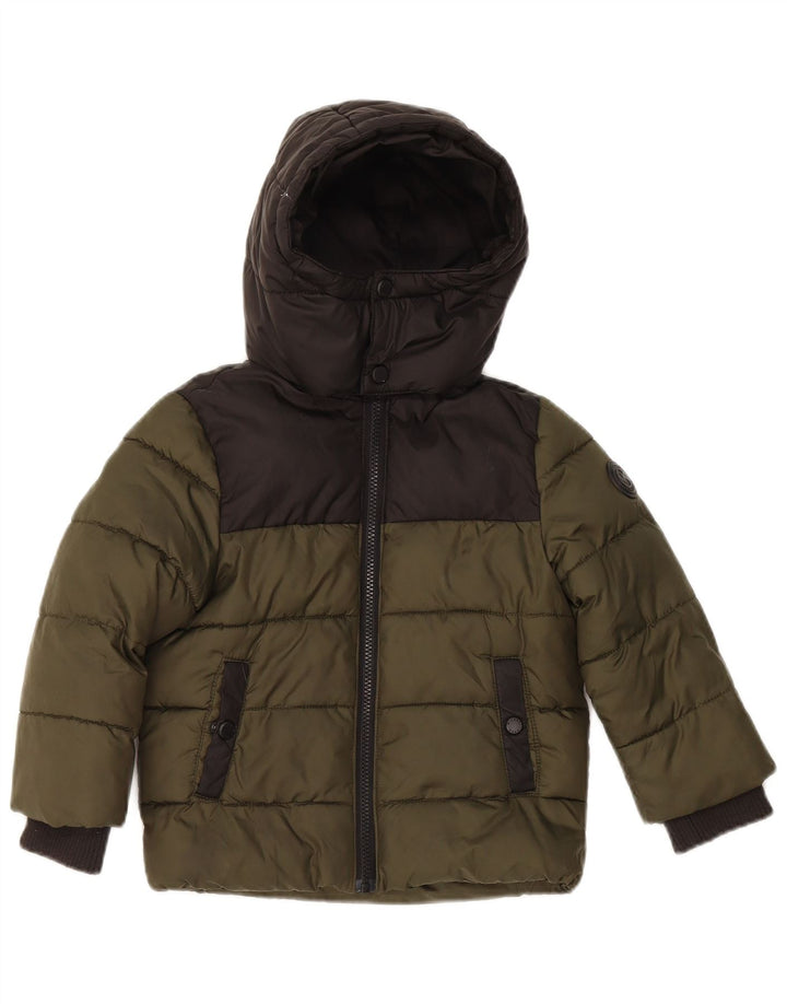 Giacca imbottita con cappuccio Michael Kors per ragazzi 2-3 anni color kaki