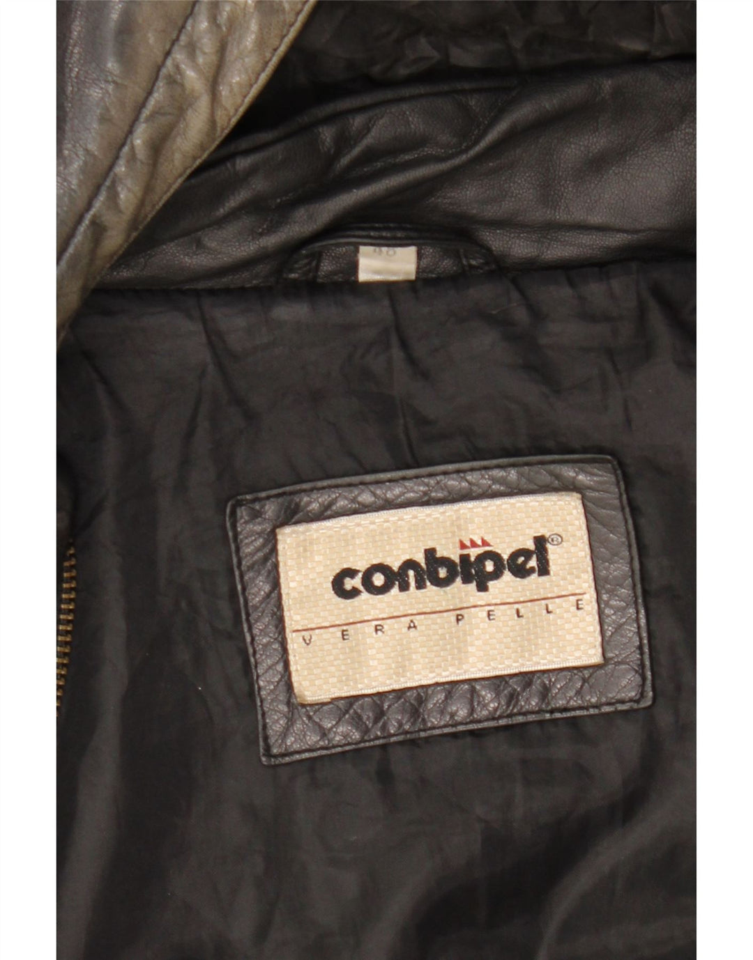 Giacca in pelle da uomo vestibilità ampia con cappuccio Conbipel IT 48 media pelle nera