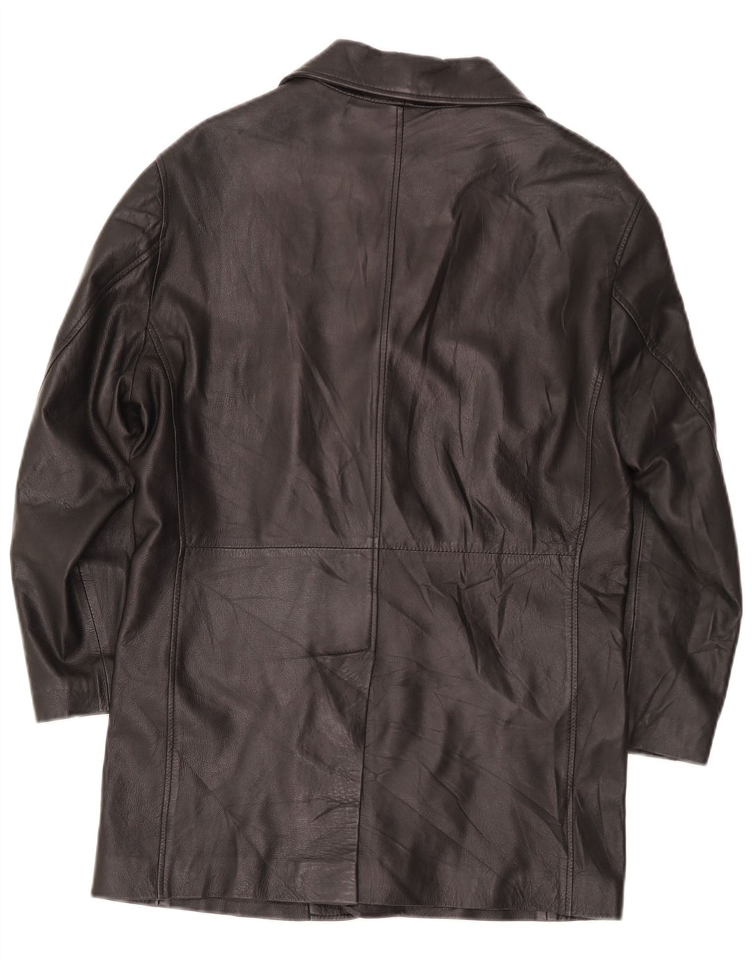 Cappotto in pelle vintage da uomo UK 36 piccolo nero