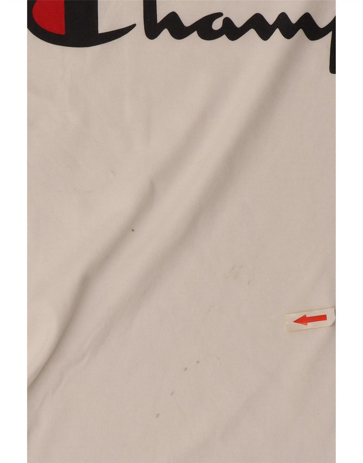 T-shirt grafica da uomo Champion Top in cotone bianco medio