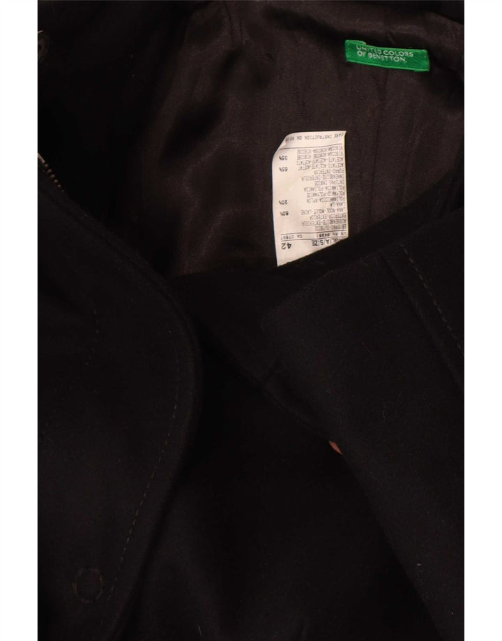 Cappotto Donna Benetton IT 42 Medio Nero Lana