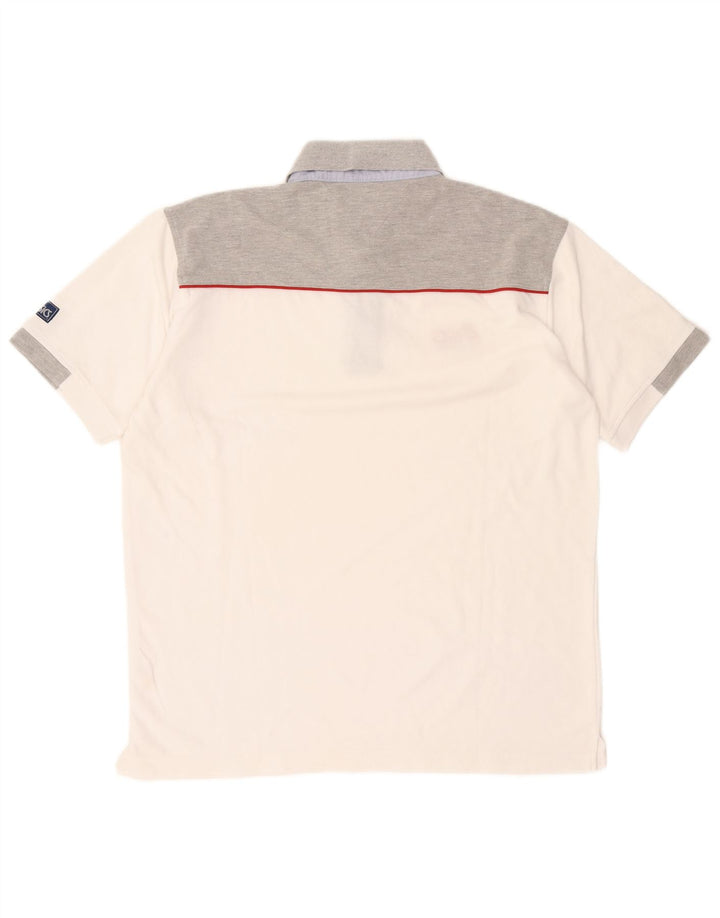 Polo Asics da uomo grande in cotone color block bianco