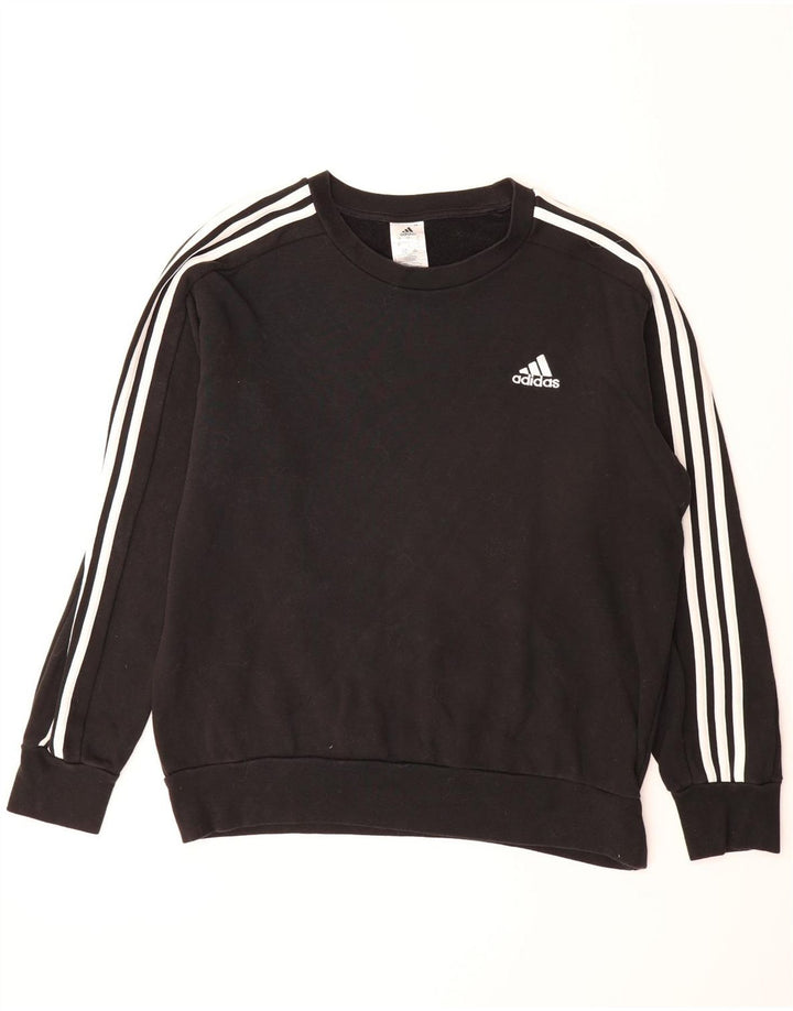 ADIDAS Mens Graphic Sweatshirt Jumper Large Black Cotton Vintage Adidas and Second-Hand Adidas from Messina Hembry 