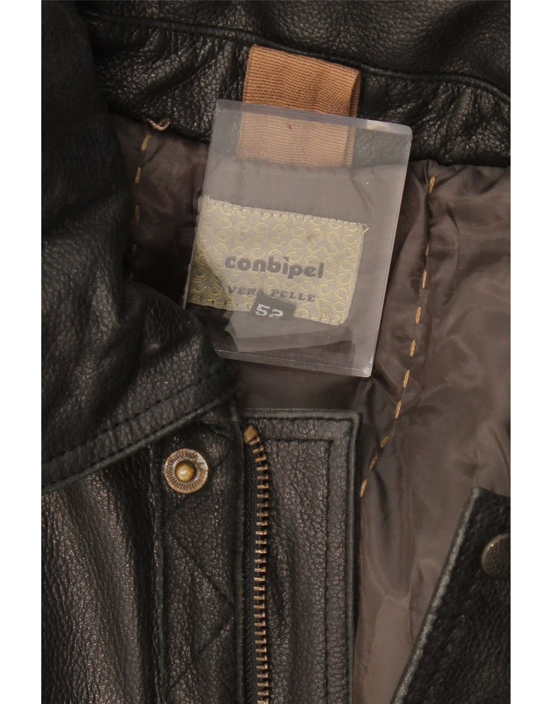 CONBIPEL Cappotto in Pelle da Uomo con Cappuccio IT 52 Large in Pelle Marrone