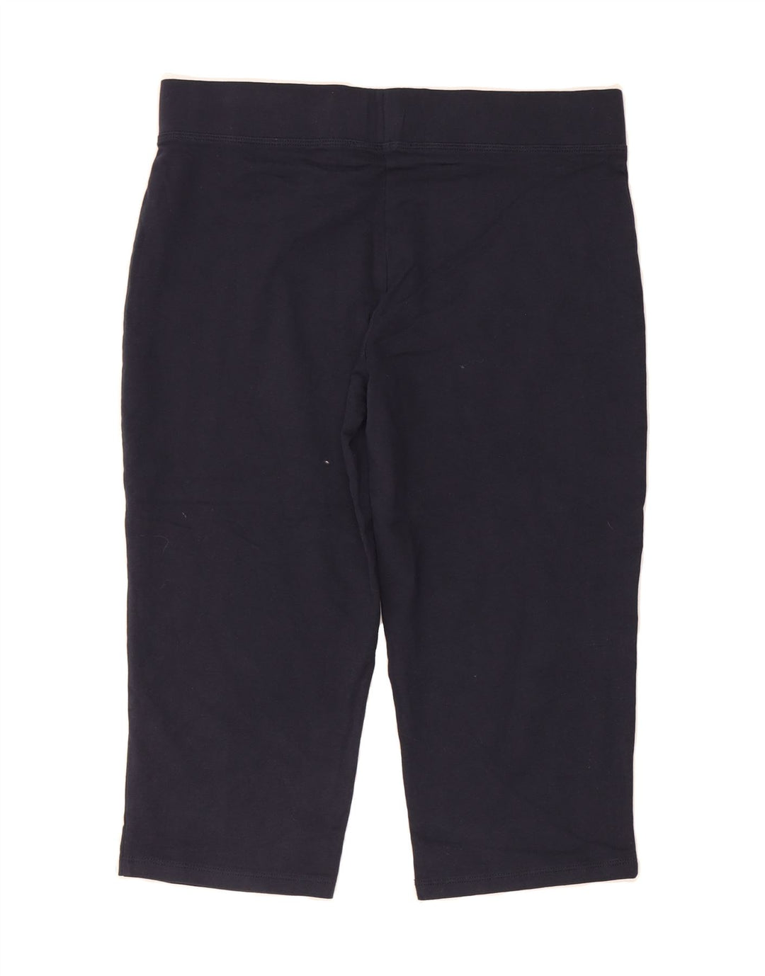MARKS & SPENCER Womens Crop Leggings UK 12 Medium  Navy Blue Cotton Vintage Marks & Spencer and Second-Hand Marks & Spencer from Messina Hembry 