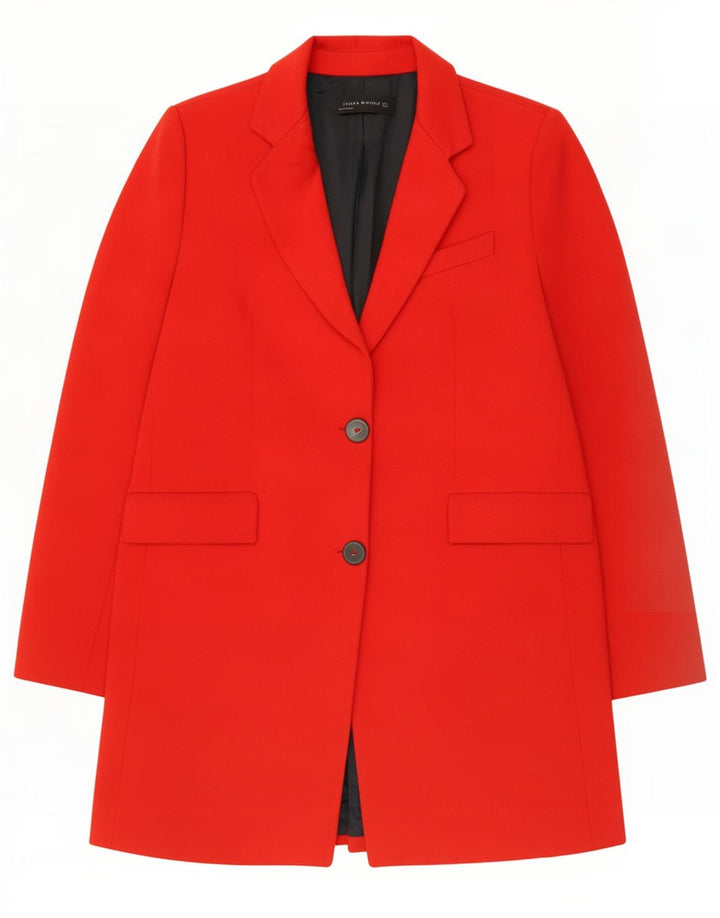 Giacca blazer a 2 bottoni lunga da donna Zara UK 16 grande rossa