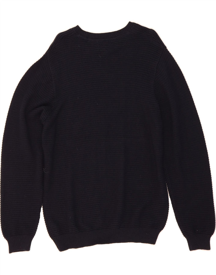 MARKS & SPENCER Mens Regular Fit Crew Neck Jumper Sweater Large Navy Blue Vintage Marks & Spencer and Second-Hand Marks & Spencer from Messina Hembry 