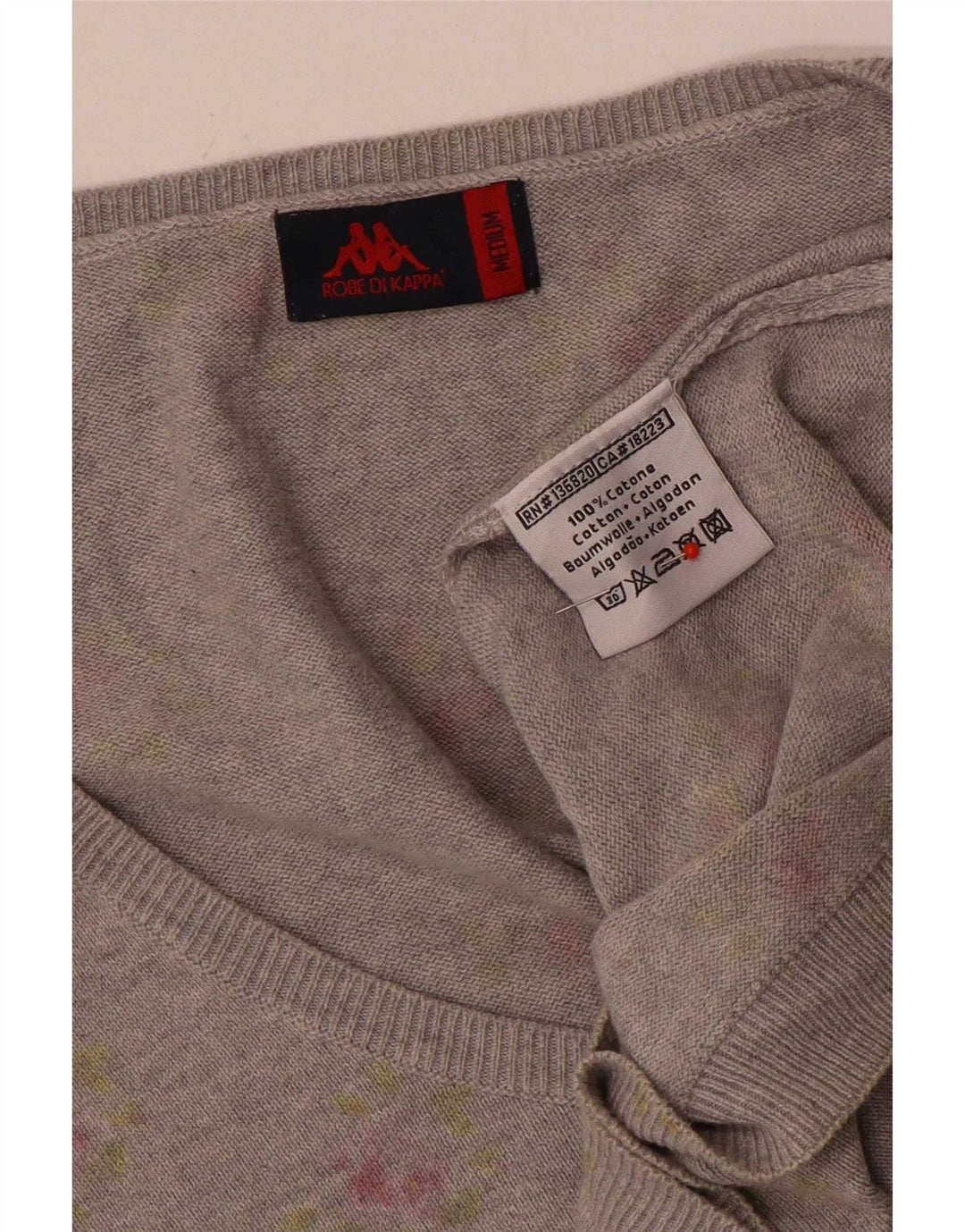 Maglione cardigan con motivo astratto da donna Kappa UK 14 Cotone grigio medio