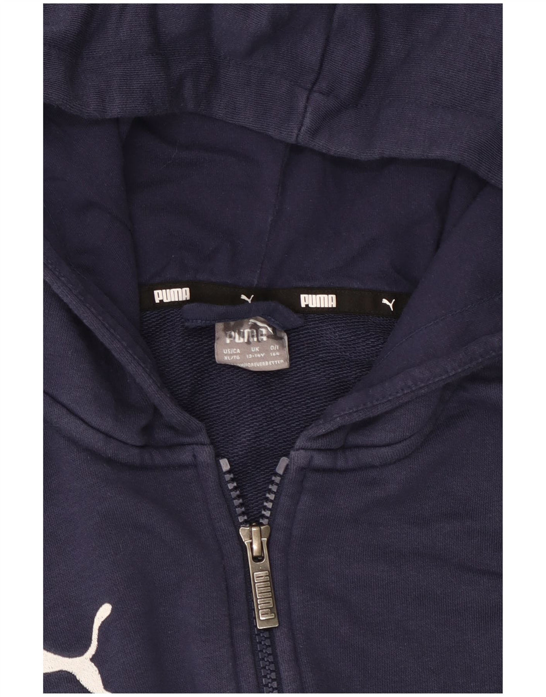 Felpa con cappuccio e zip Puma da ragazzo 13-14 anni blu navy