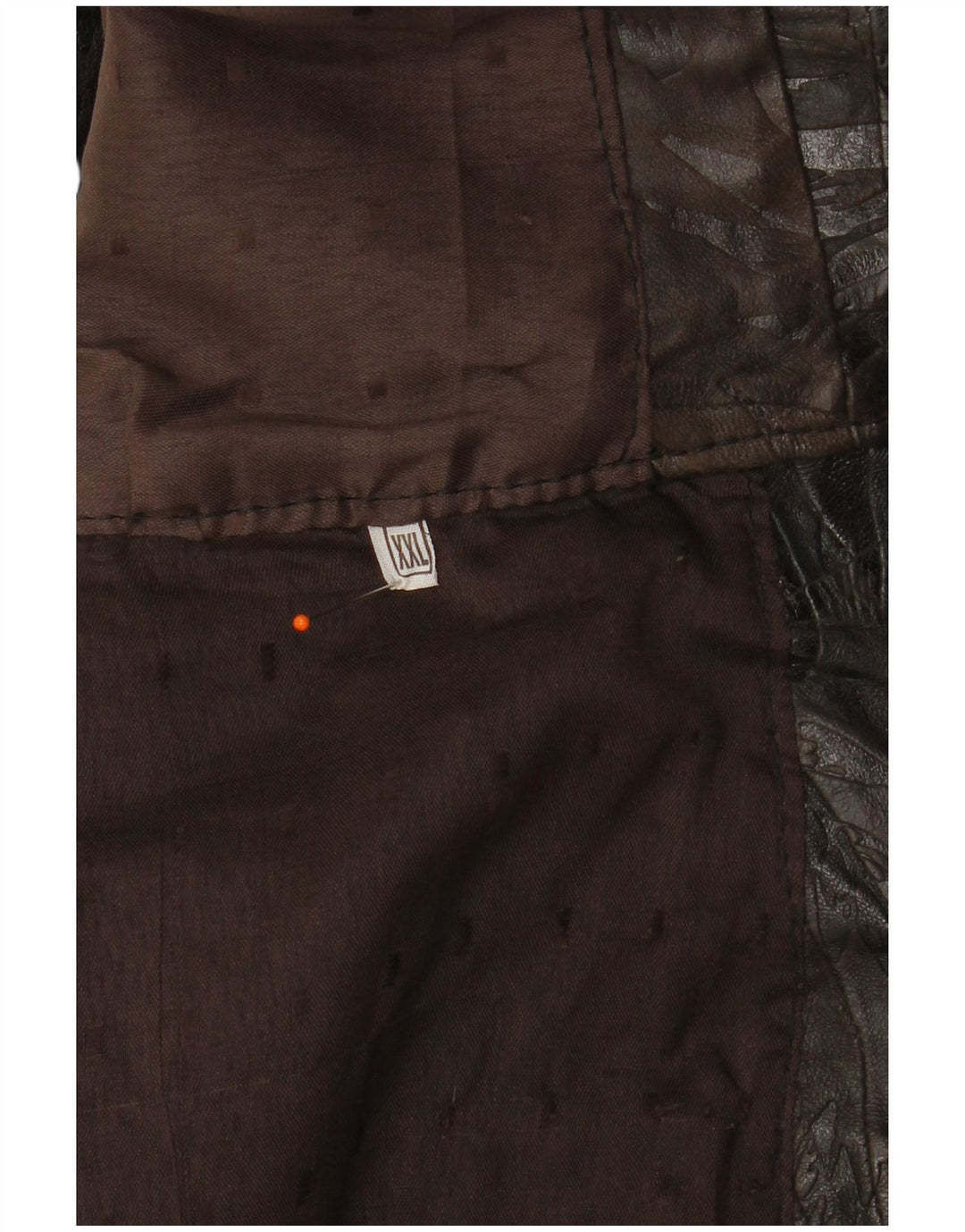 Gilet in pelle da uomo VINTAGE 2XL Patchwork marrone