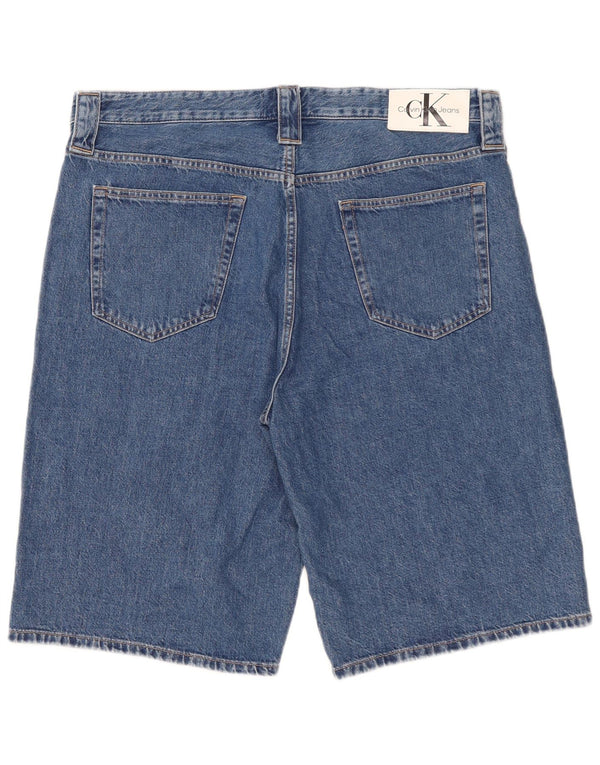 Pantaloncini di jeans da uomo Calvin Klein W36 Large Blu Cotone