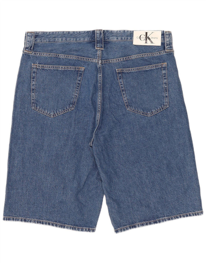 Pantaloncini di jeans da uomo Calvin Klein W36 Large Blu Cotone