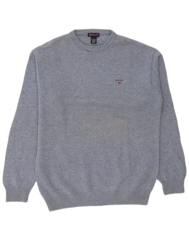 Gant Maglione da uomo girocollo maglione grande lana d'agnello blu