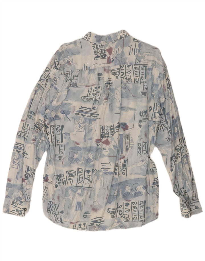 Camicia Mac Fashion da uomo con motivo astratto, grande blu
